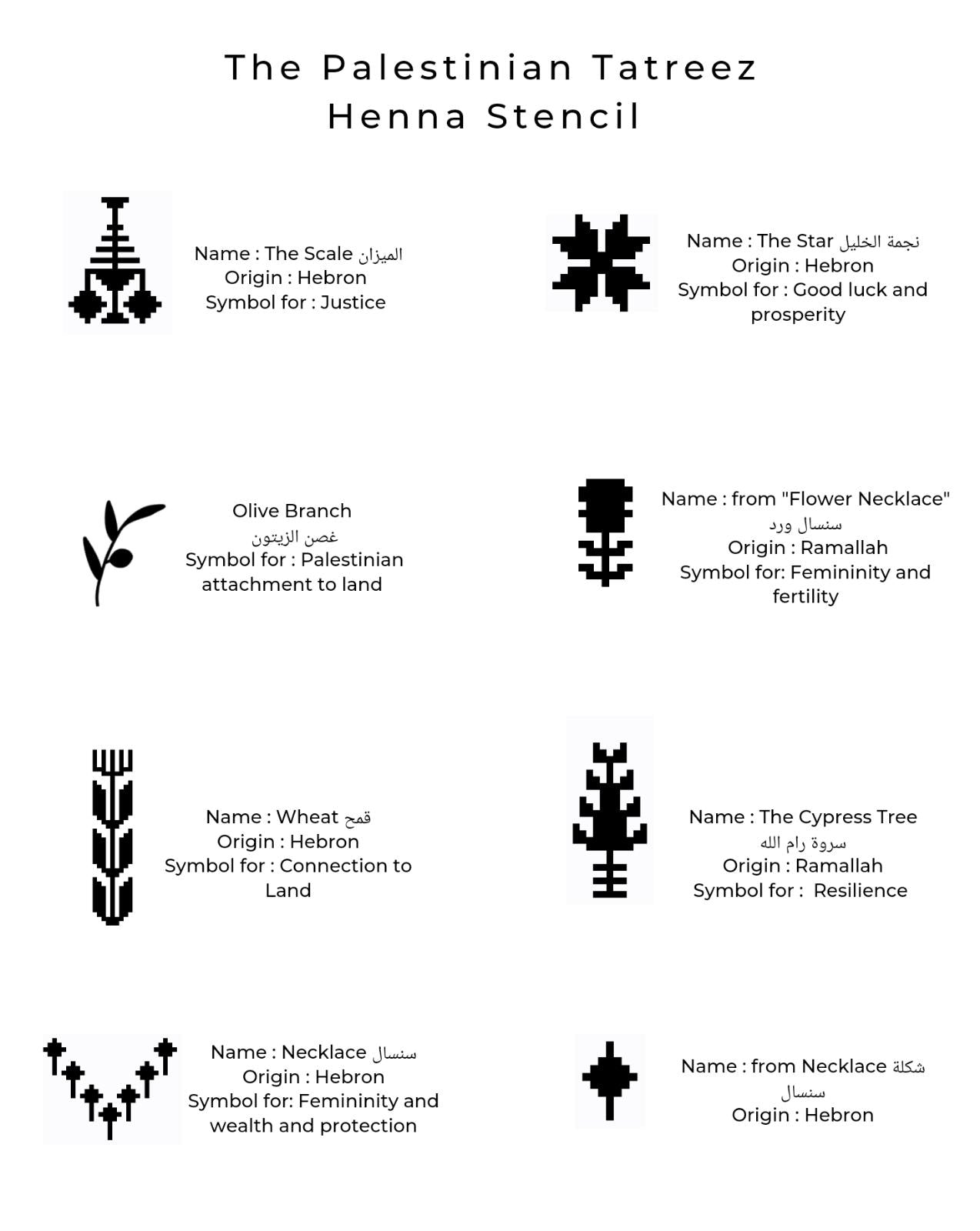 PALESTINIAN TATREEZ STENCIL STICKER *2 in 1*